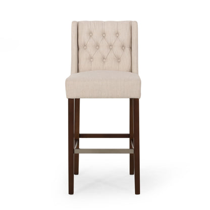 Solstara - Upholstered Dining Barstool With Button Tufted And Wing Back
