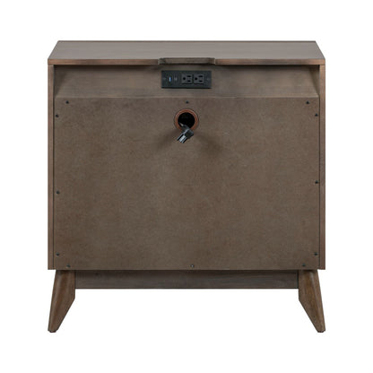 Century Modern - Nightstand With Charging Station - Walnut