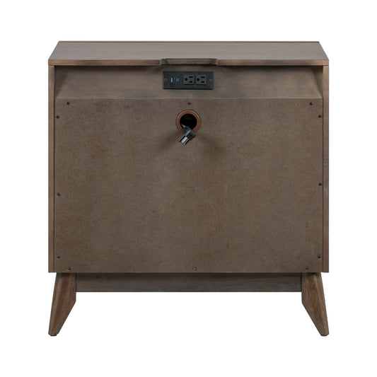 Century Modern - Nightstand With Charging Station - Walnut