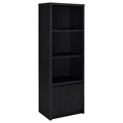 Sloat - 3 Shelf Media Tower With Cabinet Storage - Black