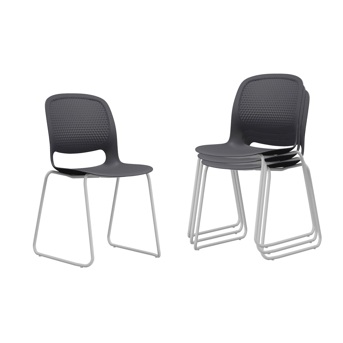 Stacking Chairs (Set of 4) - Black