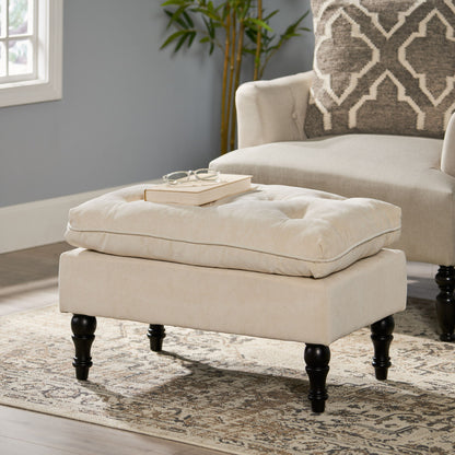 Lofton - Pillow Top Ottoman With Button Tufting - Cream