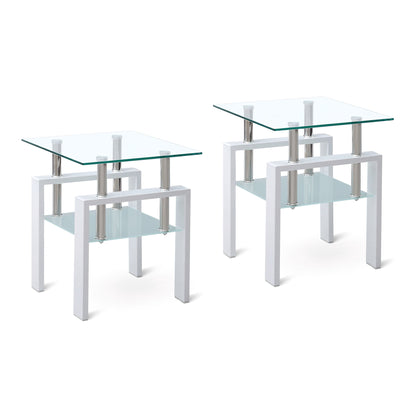 Tempered Glass Table With Storage