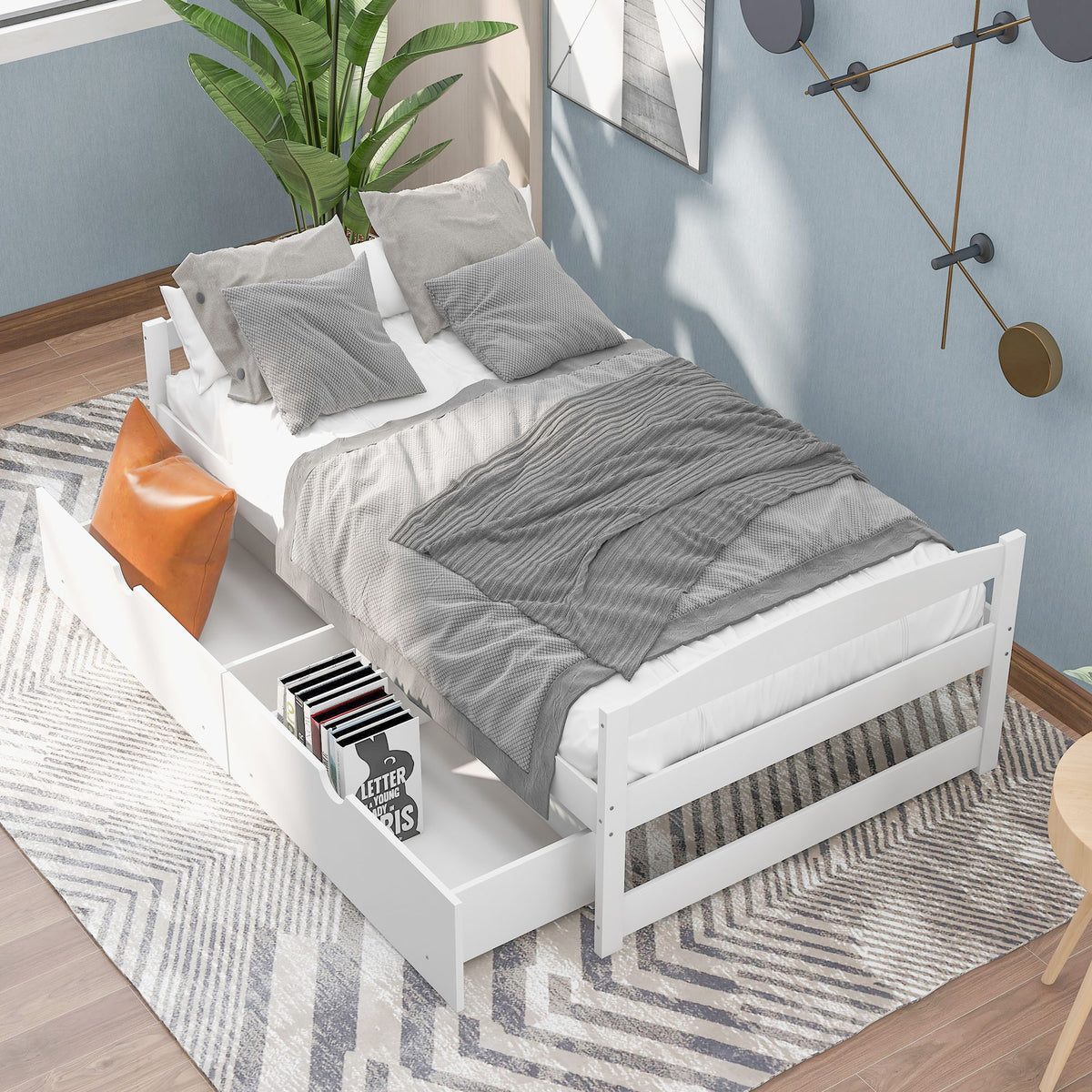 Platform Bed With 2 Drawers