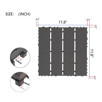 Interlocking Plastic Deck Tiles, Waterproof Outdoor / Indoor Patio Flooring