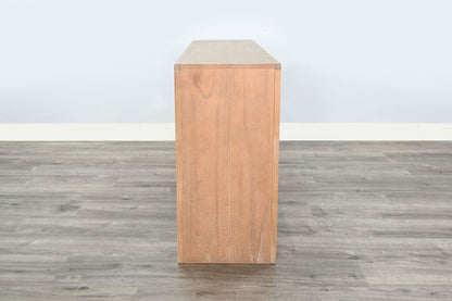 Modern - Wood Sofa Table With Arched Open Shelf Design