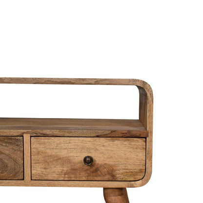 Mini Curved Media Unit - Oak