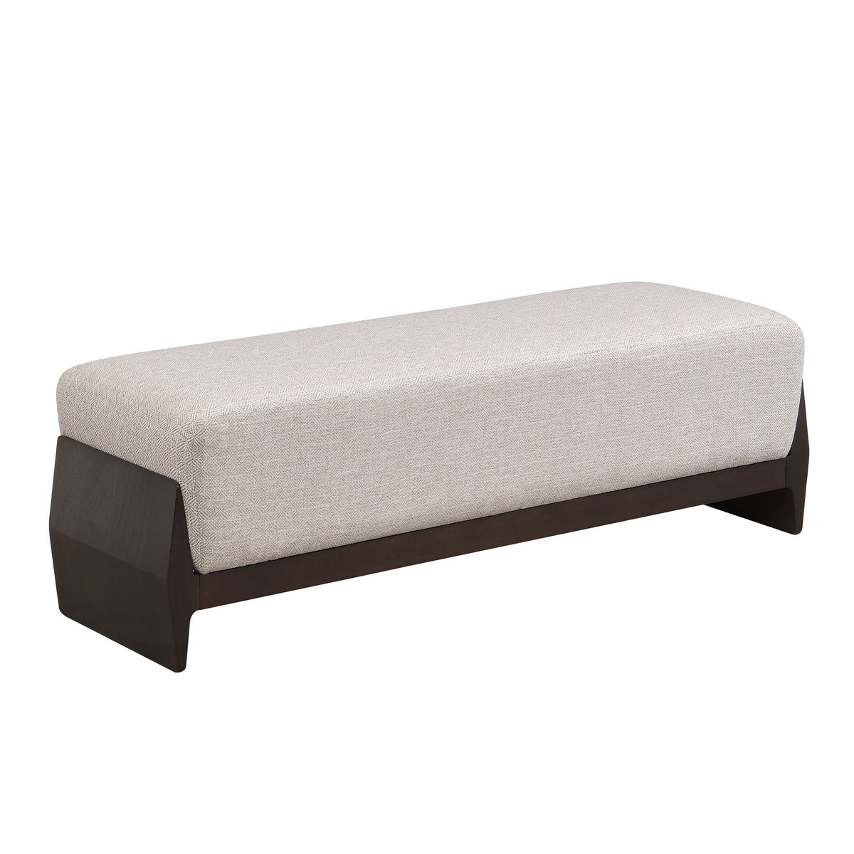Bench With Thick Soft Cushions For 3 People - Brown / Beige