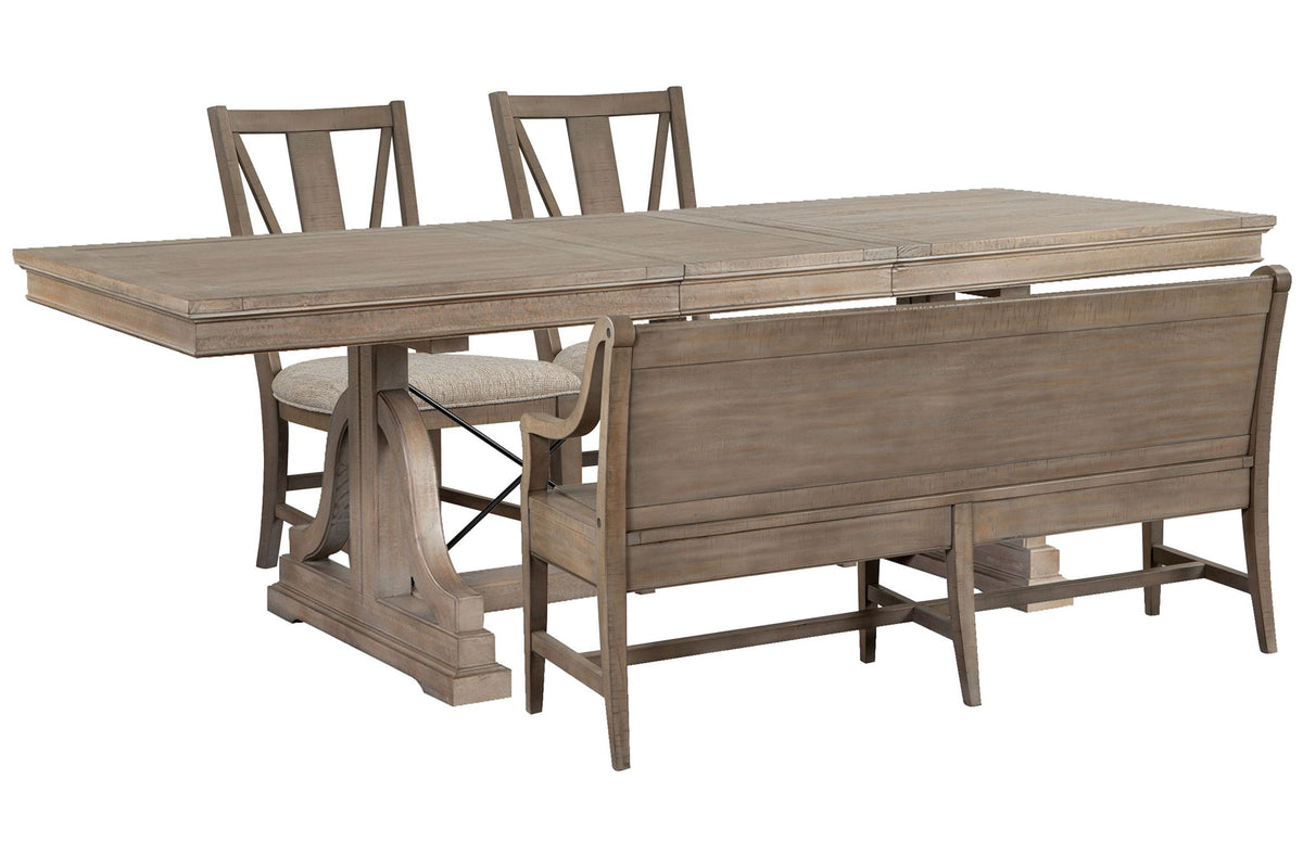 Paxton Place - Extendable Trestle Dining Table Set