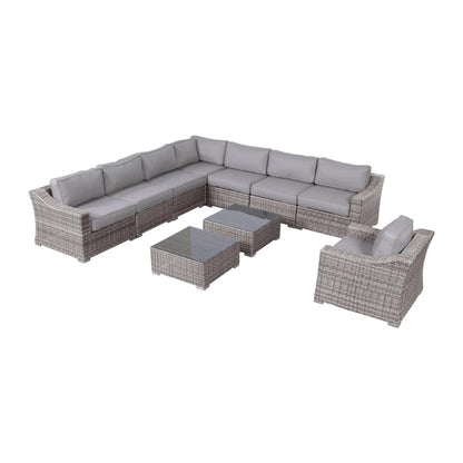Outdoor Wicker Conversation Set With Cushions, All Weather