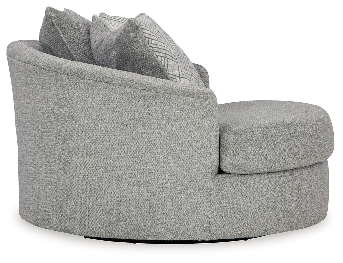 Casselbury - Oversized Swivel Accent Chair - Cement