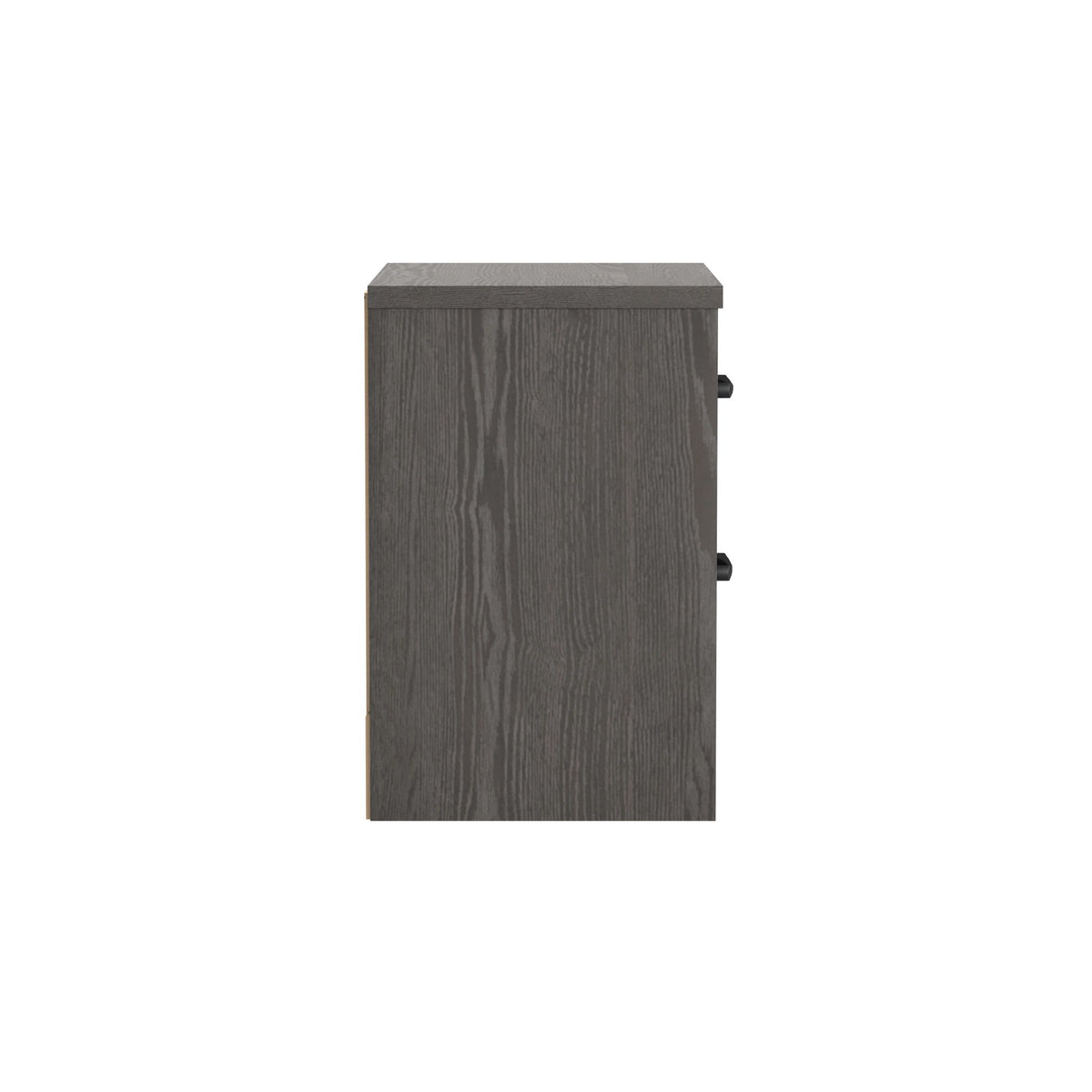 Modern 2 Drawer Nightstand - Brown - Wood
