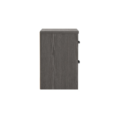 Modern 2 Drawer Nightstand - Brown - Wood