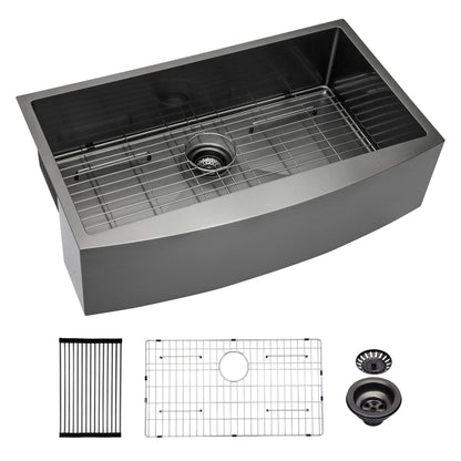 Farmhouse Kitchen Sink, Stainless Steel, Apron Front