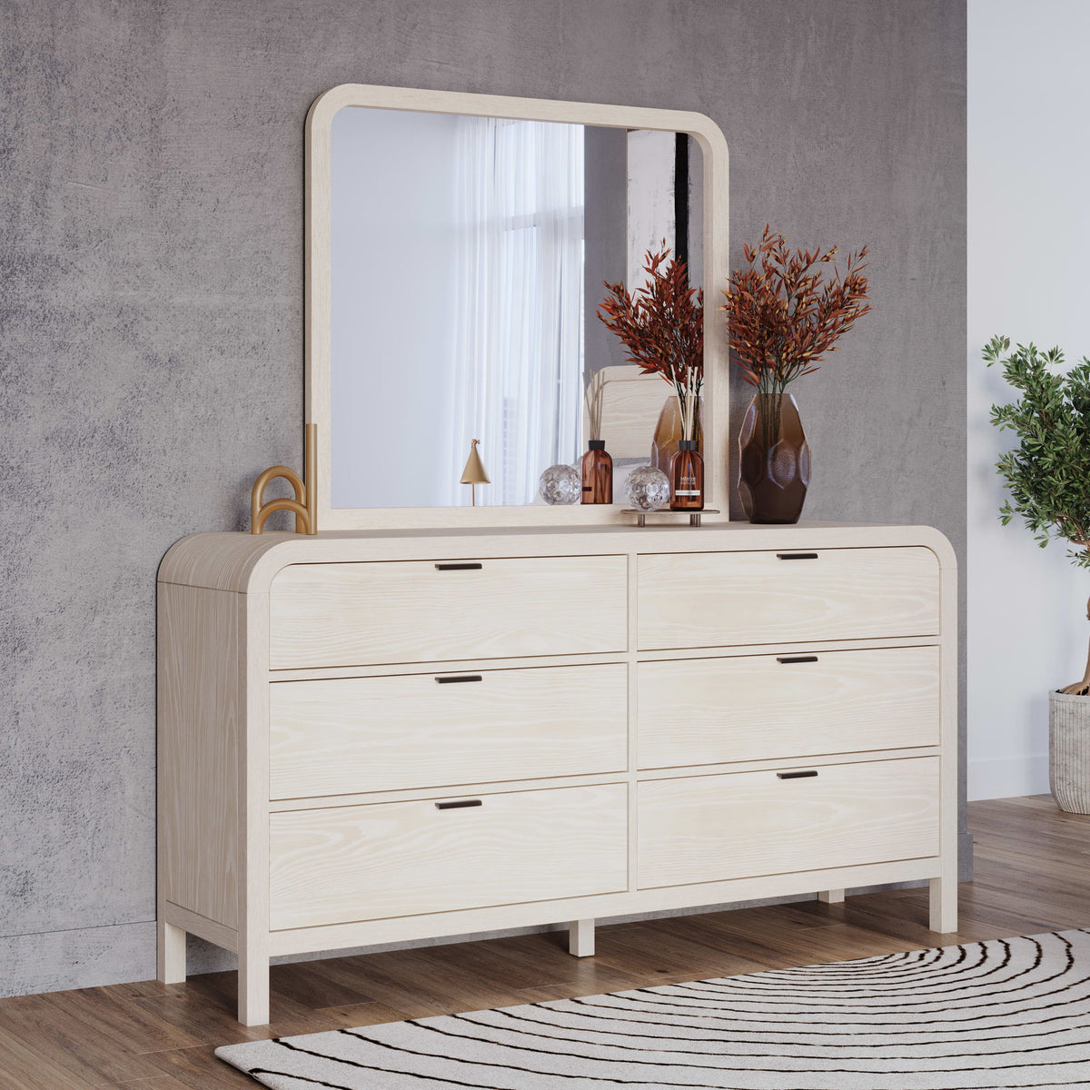 Drake - Beveled Glass Wall Or Dresser Mirror - Sugar