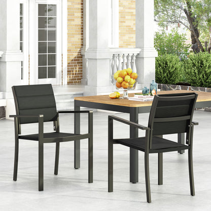Baird - Outdoor Mesh And Aluminum Dining Chairs - Black