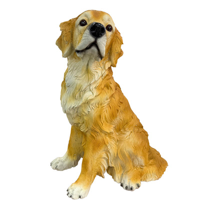 Golden Retriever Garden Statue, Dog Ornament For Backyards - Yellowish-Brown