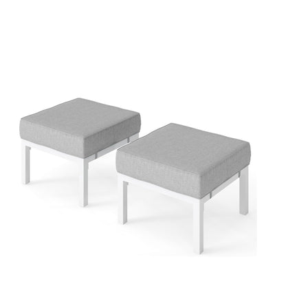 Patio Ottomans With Cushions, All-Weather Footrests (Set of 2)