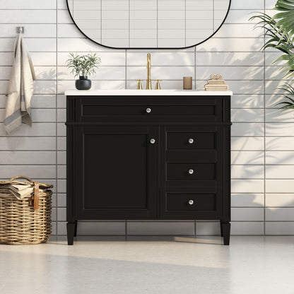 Bathroom Vanity With 2 Drawers And Tip-Out Drawer, Storage Cabinet