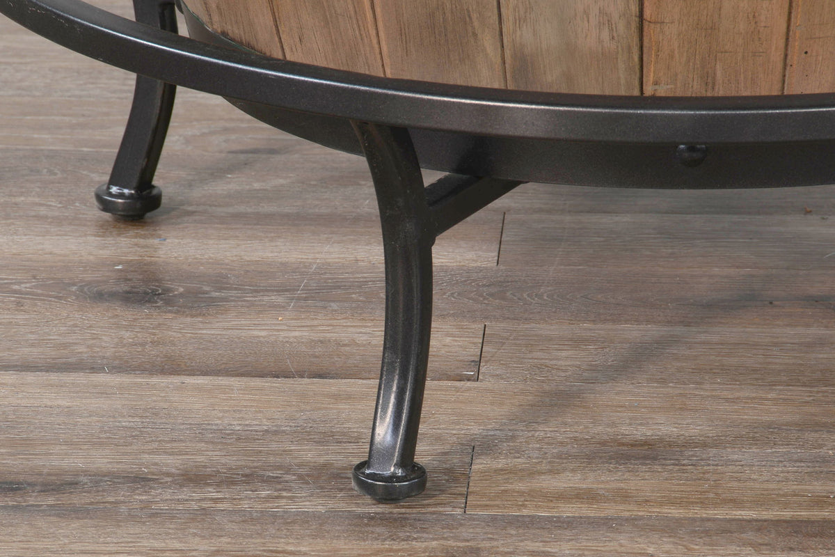 Doe Valley - Round Pub Table With Wine Barrel Base - Buckskin
