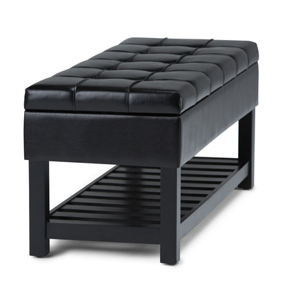 Saxon - Upholstered Transitional Storage Ottoman Bench