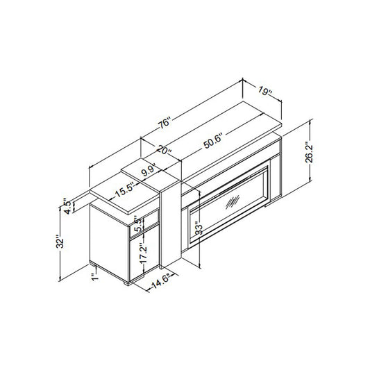 Zorra - Entertainment Unit With Bluetooth Speaker - Gray