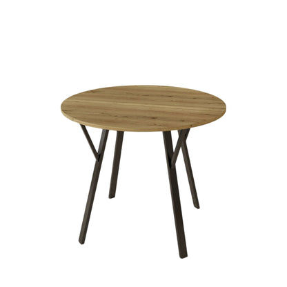 Round Dining Table, For 2 - 4 People - Rustic Brown