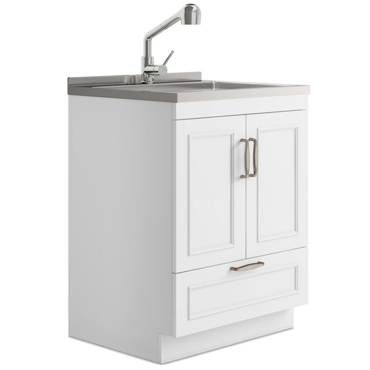 Cardinal - Laundry Cabinet With Faucet And Sink - White