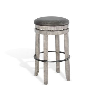 Alpine - Bar Swivel Stool, Cushion Seat (Set of 2) - Gray
