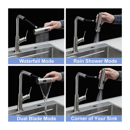 360° Pull Down Kitchen Faucet With 4 Spray Modes