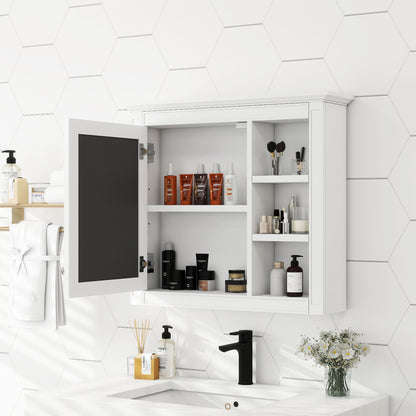 Wall Mounted Medicine Cabinet With Mirror And 3 Open Shelves