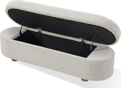 Virgil Kiki - Upholstered Hinged Storage Bench - Cotton Ball Boucle (2026)