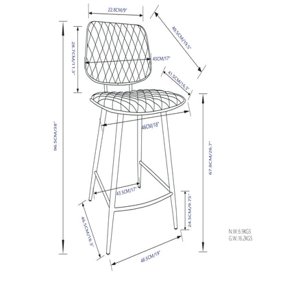 Raya - Upholstered Counter Height Stool (Set of 2)