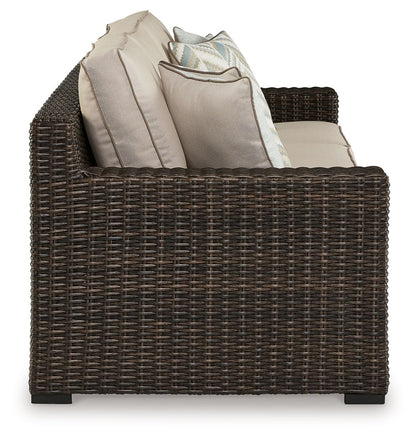 Coastline Bay - Sofa With Cushion - Brown