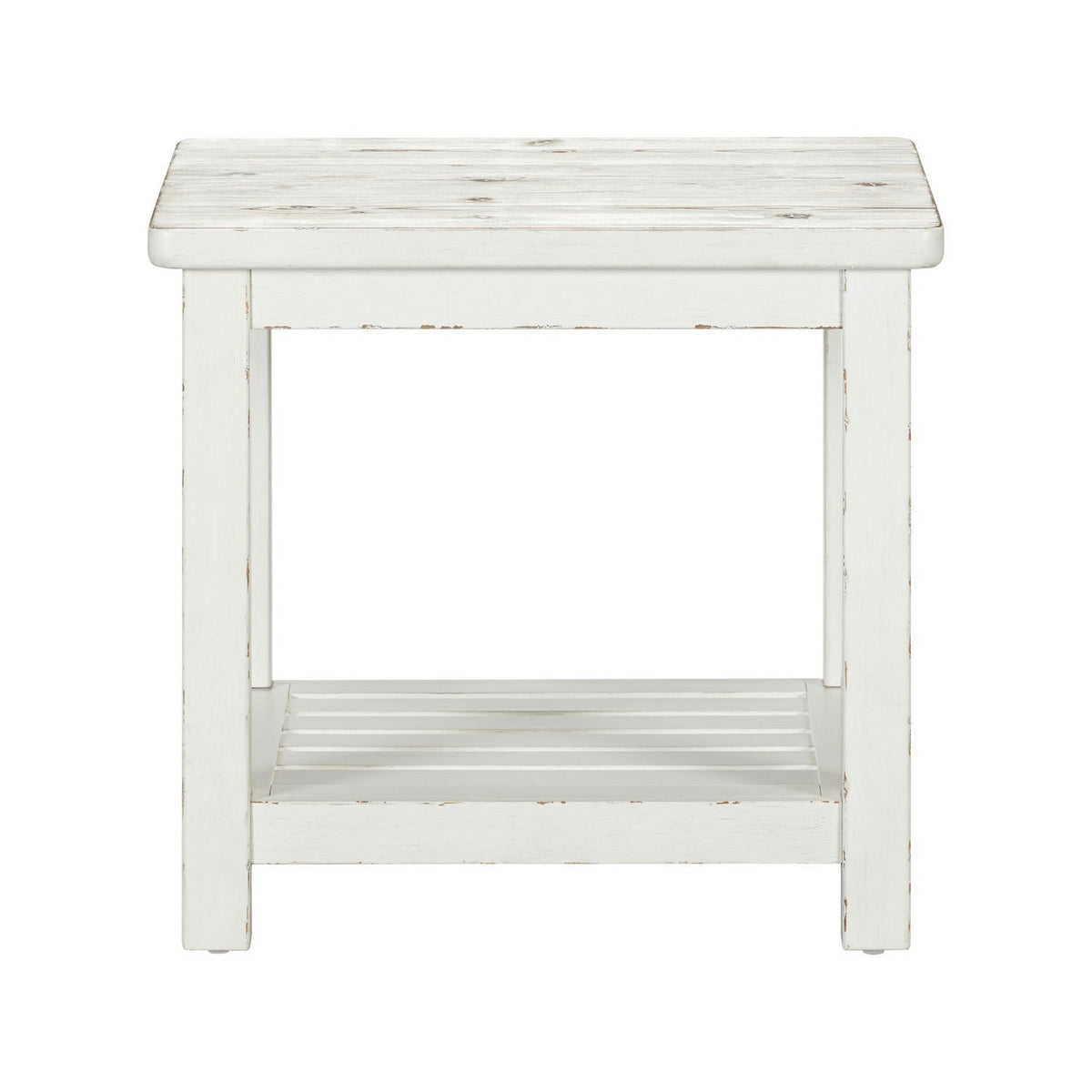 Backroads - End Table - Weathered White & Parchment Brown