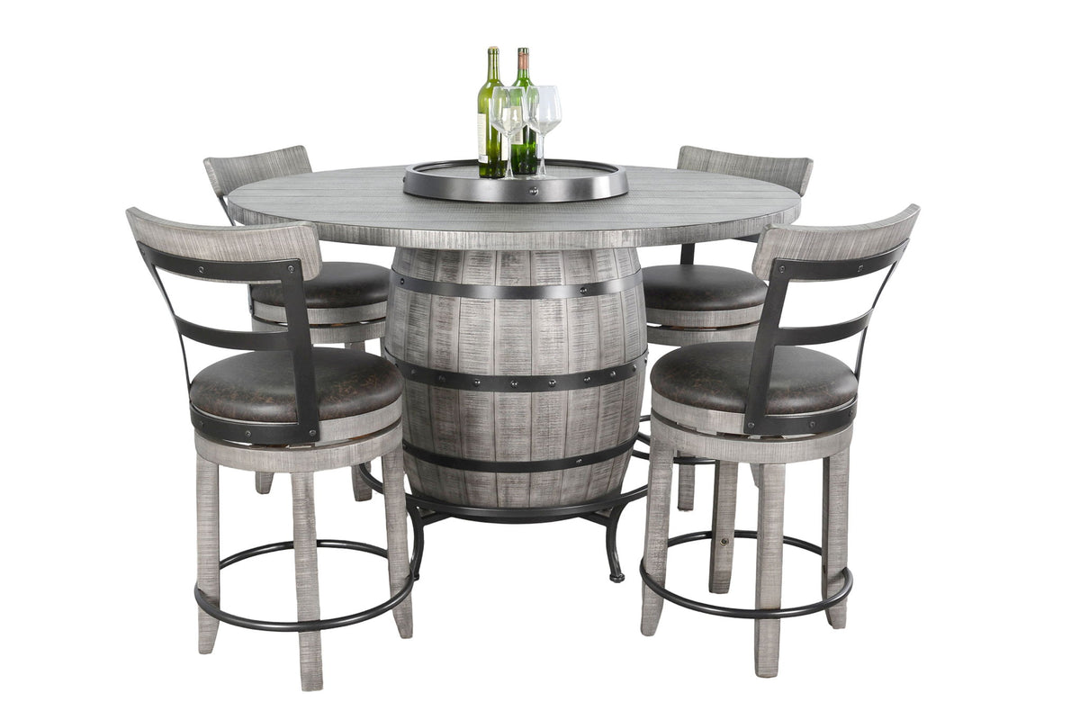 Alpine - Counter Swivel Barstool, Cushion Seat (Set of 2) - Gray