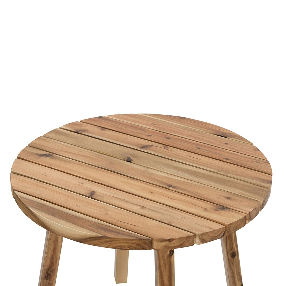 Round Dining Table, Solid Wood - Natural Wood / Brown