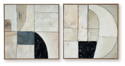 Bexlen - Wall Art Set (Set of 2) - Tan / Taupe / Black