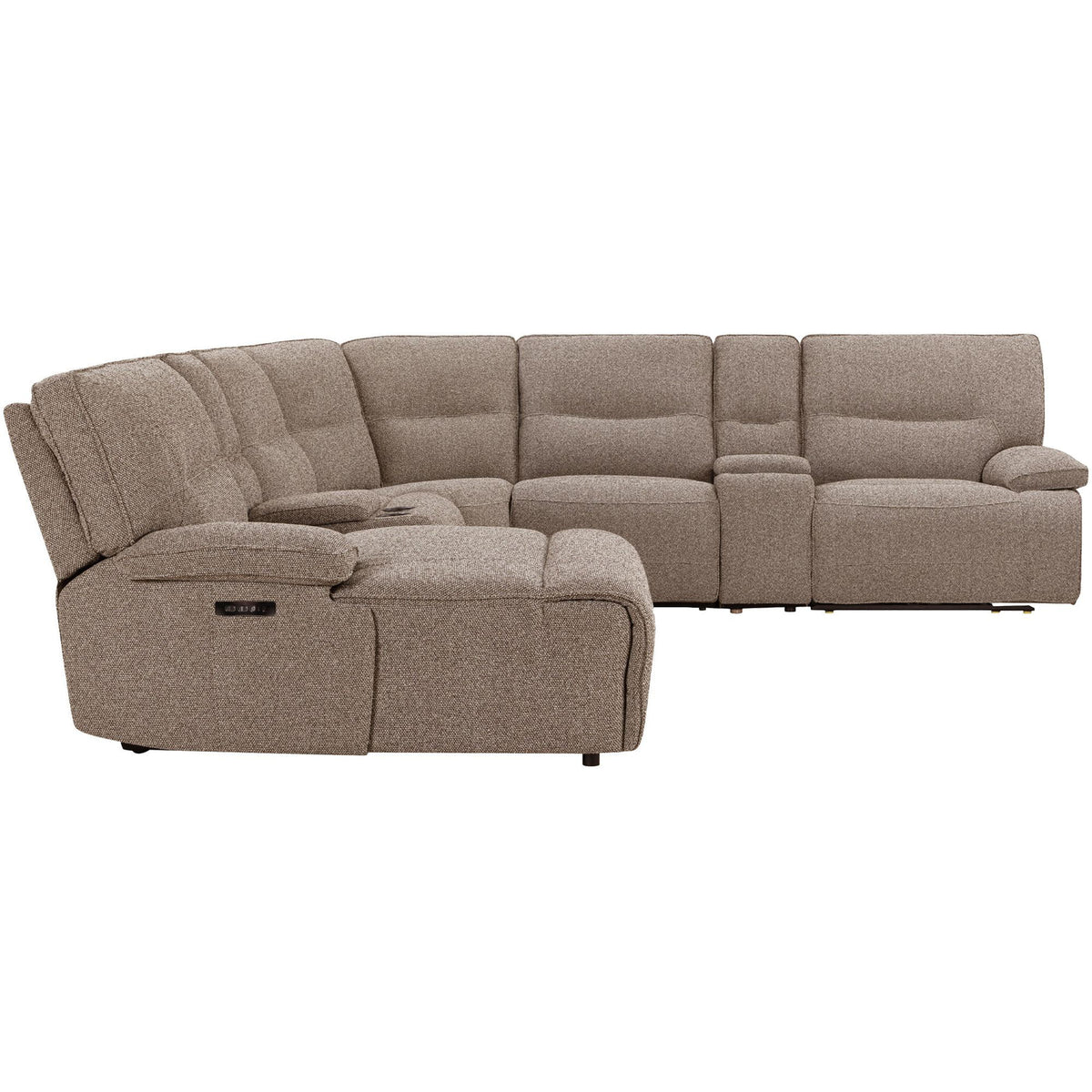 Lucius - 7 Piece Modular Zero Gravity Power Reclining Sectional With Left Arm Facing Chaise - Gellar Earth
