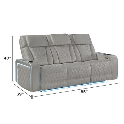 Electra - Power Reclining Set With Power Headrests, Massage And LED Lighting
