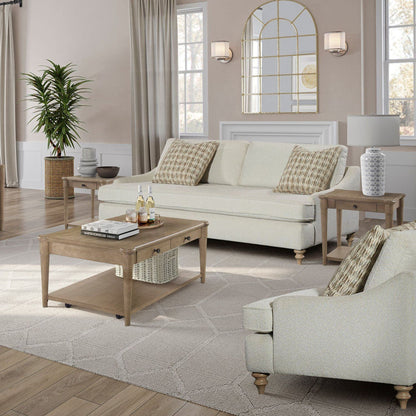 Sofa Single Reverable Cushion With 2 Pillows - Off White