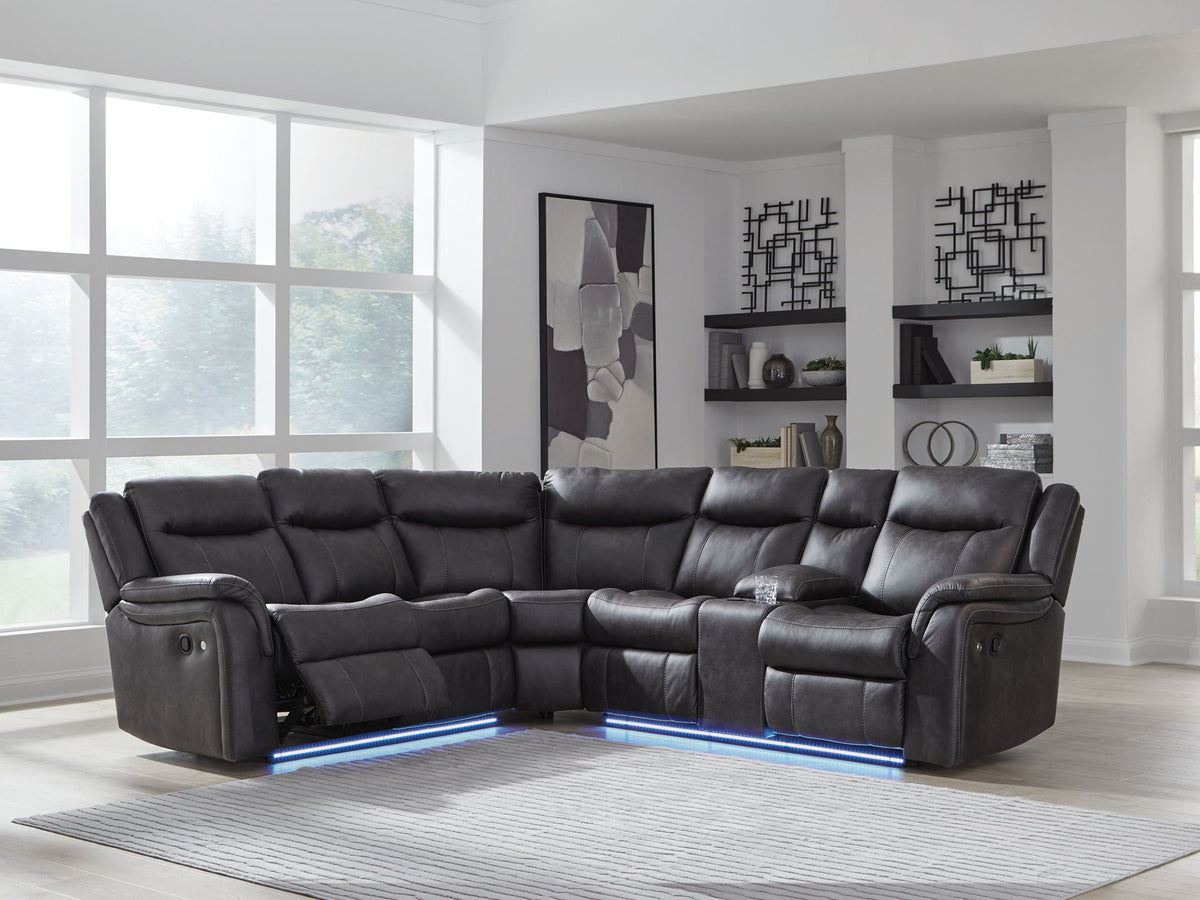 Sultan Meadow - 2-Piece Reclining Sectional - Carbon