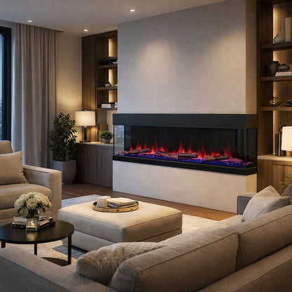 Multi Sided Electric Fireplace, With 5000 Btu Heating