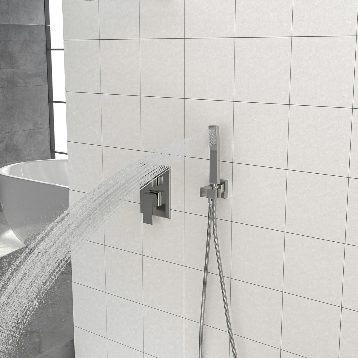 Dual Shower Head 10" Wall Mounted Square Shower System