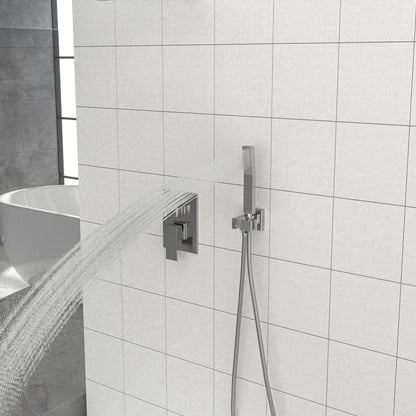 Dual Shower Head 10" Wall Mounted Square Shower System