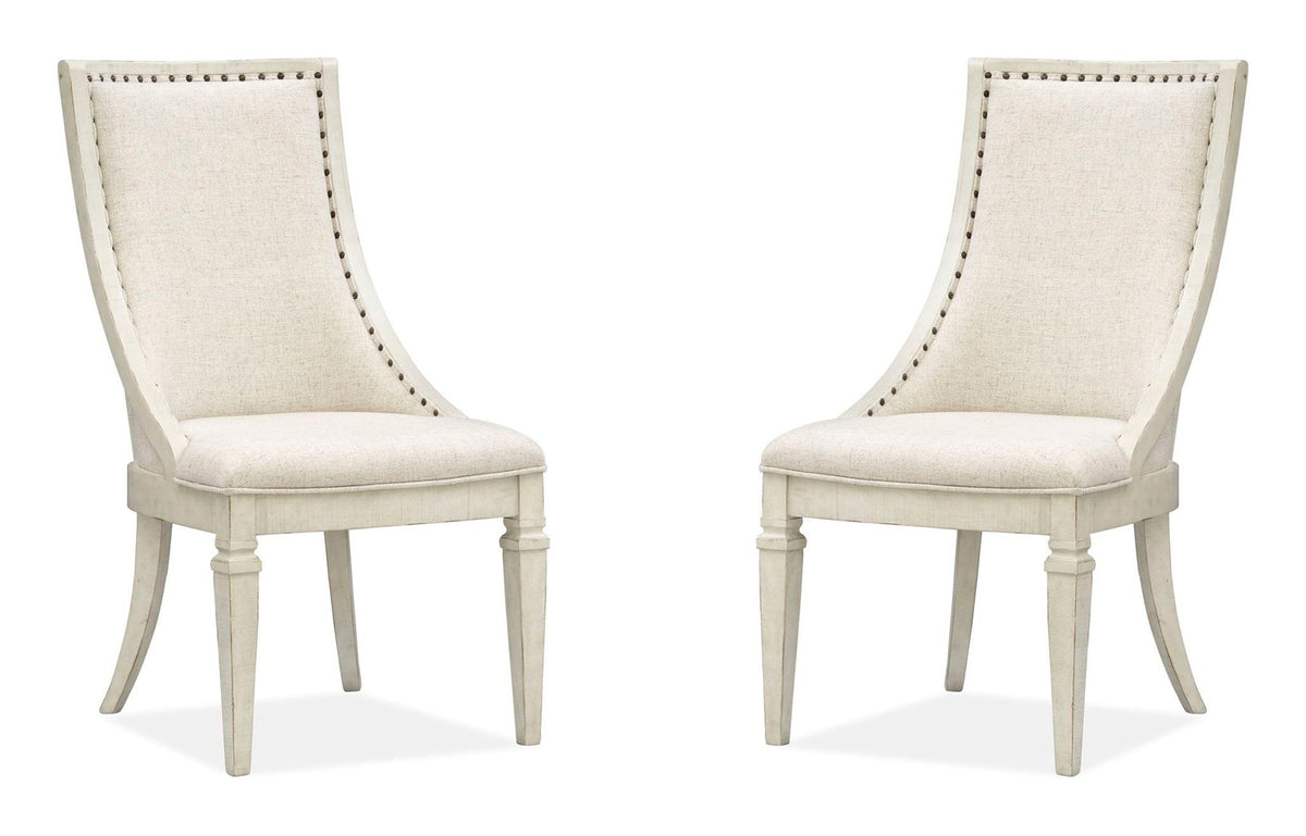 Newport - Dining Arm Chair With Upholstered Seat & Back (Set of 2) - Alabaster