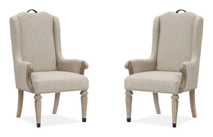 Marisol - Upholstered Host Arm Chair (Set of 2) - Fawn