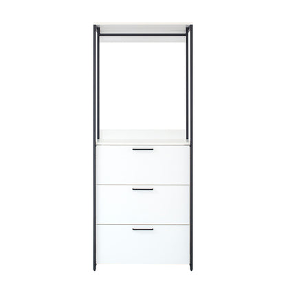 Fiona - Contemporary Wood And Metal Walk In Closet With Drawers