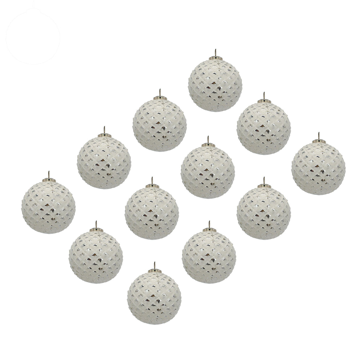 Christmas Ball Ornaments, Decorative Hanging Ball Christmas Tree Ornaments, For Holiday Party Decorations (Set of 12) - White