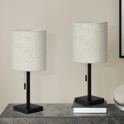 Lighting, Table Lamp, USB Port Included, Nickel, Contemporary (Set of 2)